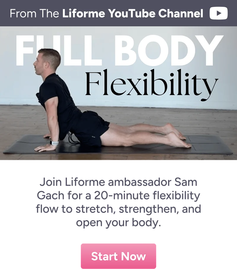 From The Liforme YouTube Channel Join Liforme ambassador Sam Gach for a 20-minute flexibility flow to stretch, strengthen, and open your body. Start Now