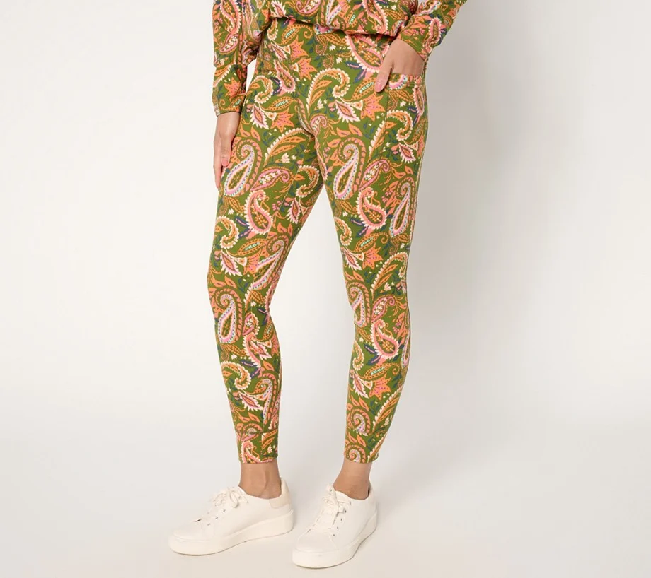 Belle Body by Kim Gravel Regular Pop of Paisley Phone Pocket Legging