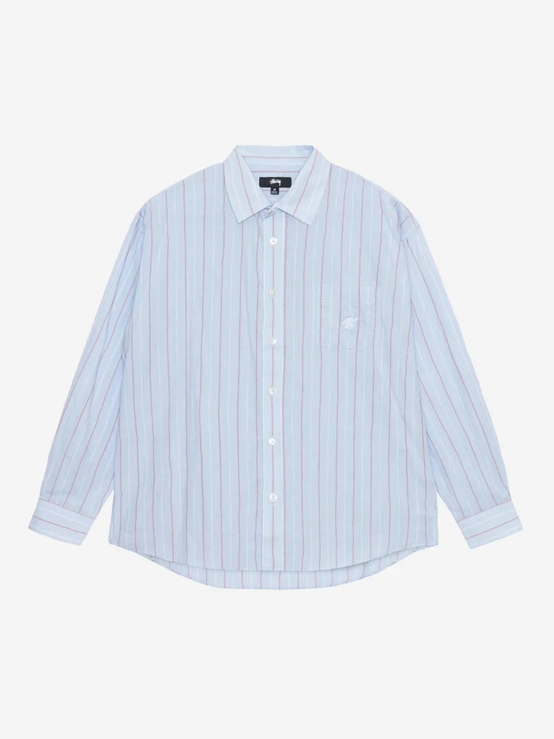 Image of Stussy Classic Long Sleeve Stripe Shirt - Light Blue