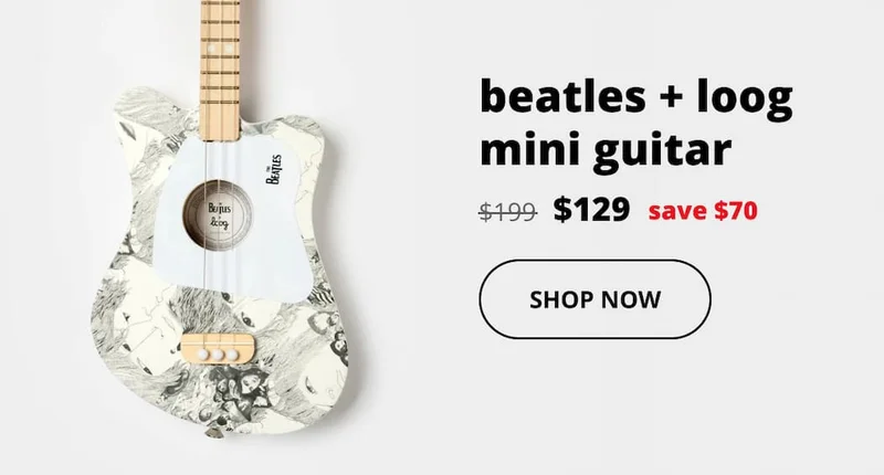 beatles + loog mini guitar - SHOP NOW