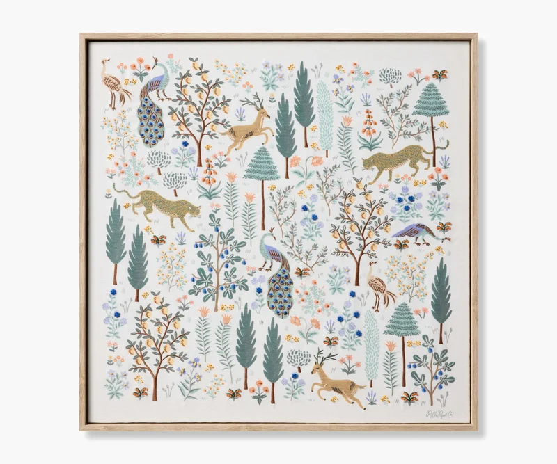 Image of Menagerie Framed Wall Art - Cream