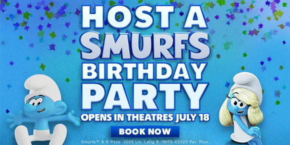 HOST A SMURFS BIRTHDAY PARTY | OPENS IN THEATRES JULY 18 | BOOK NOW >