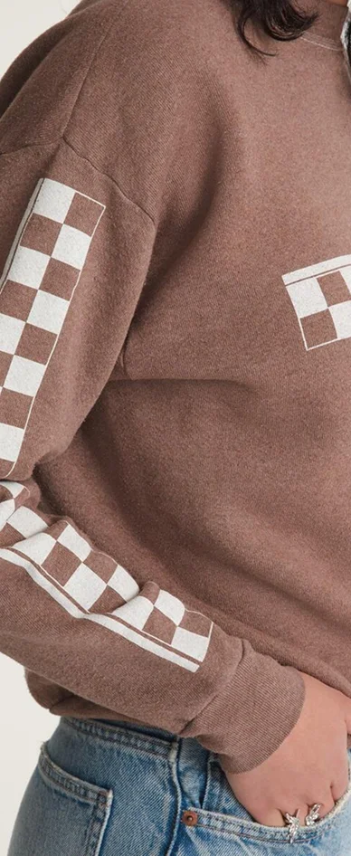 Waffle Shop Checkerboard Vans Style Crew Sweatshirt