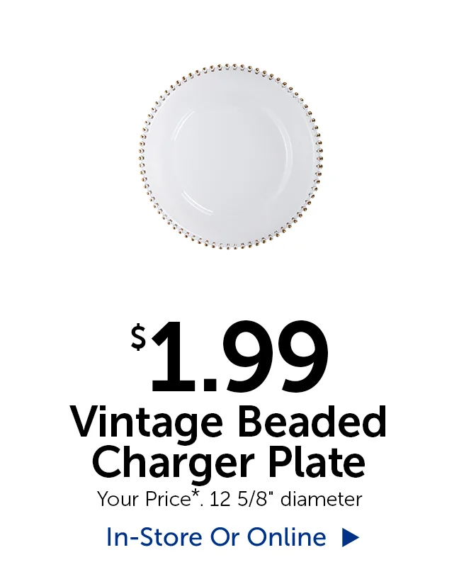 $1.99 Vintage Beaded Charger Plate - 12 5/8" in Diameter