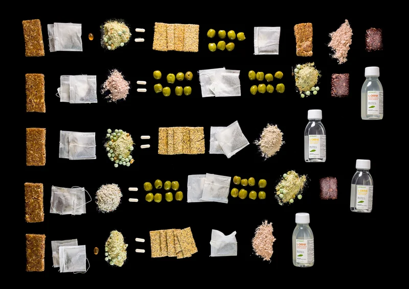 This example of a five-day diet mimicking a fast would be taken no more than four times over the course of a year. Biochemist Valter Longo of the University of Southern California created the diet, which consists of a combination of nut-based or chocolate-crisp bars; spearmint or hibiscus tea; an algal oil capsule; vegetable soup; a multivitamin and mineral supplement; almond-and-kale crackers; olives; and a glycerol drink.