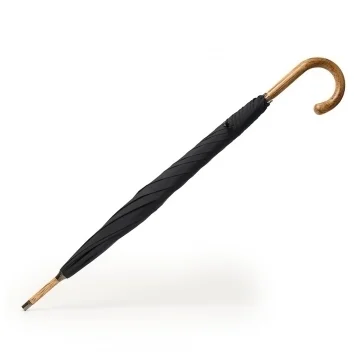 Solid Hickory Stick Umbrella in Black