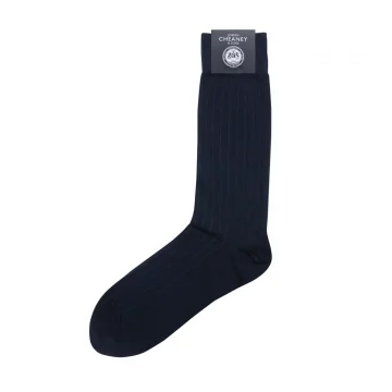 Brecon Navy Cotton Socks