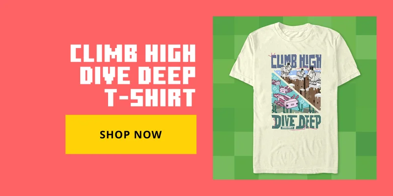 Minecraft Climb High Dive Deep Adult T-Shirt