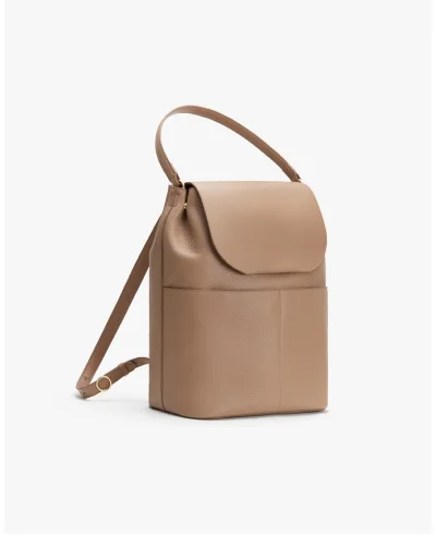 Leather Backpack 16-Inch Cappuccino