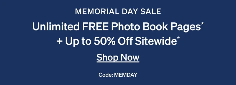 Unlimited Free Photo Book Pages + Up to 50% off Sitewide