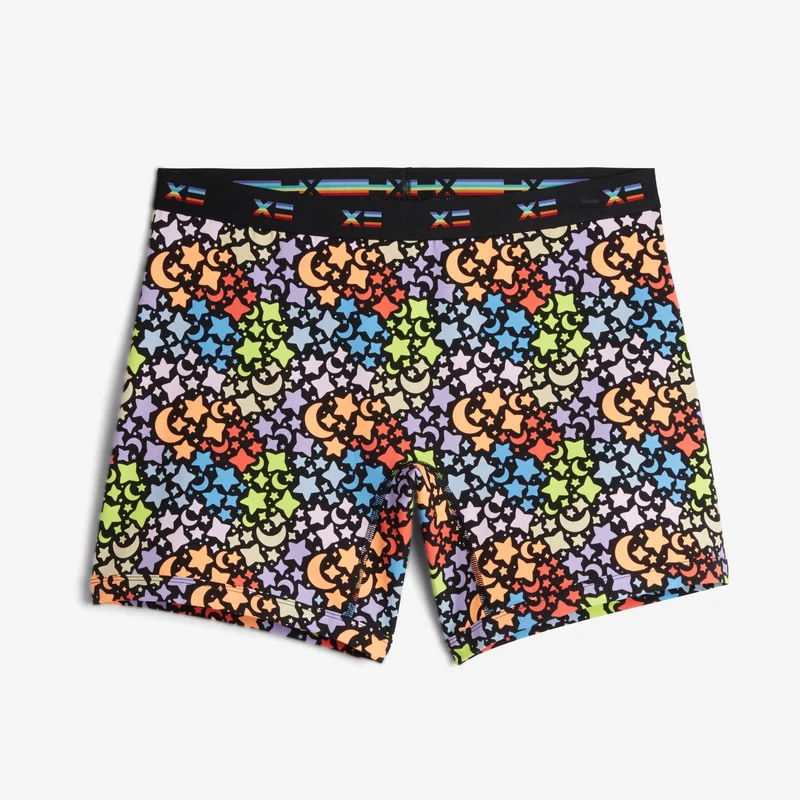 Image of 6" No Fly Boxer Briefs - Rainbow Starburst