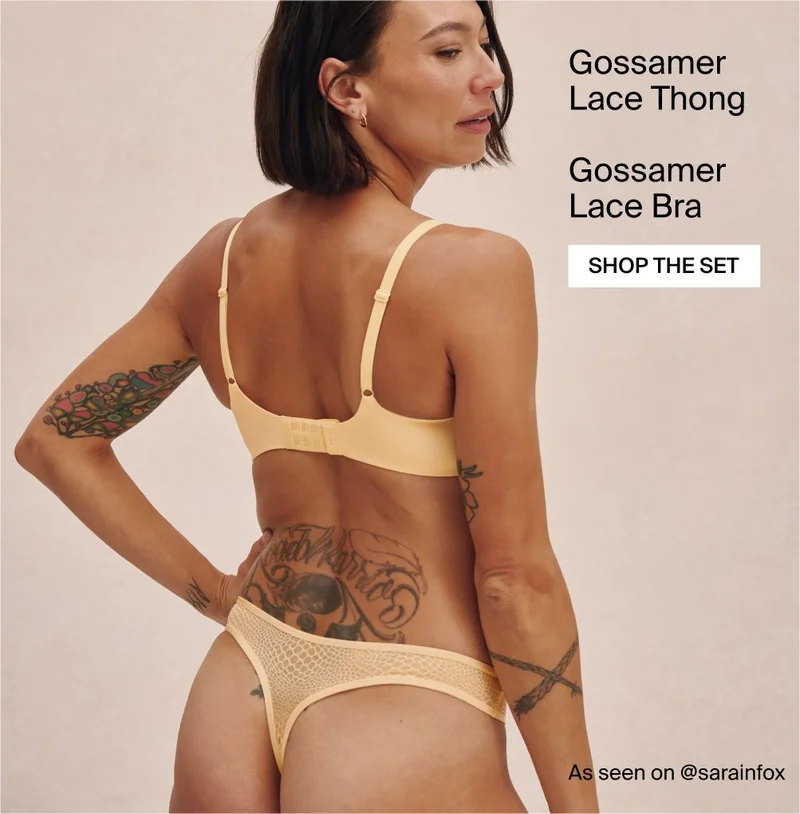 Gossamer Lace Thong. gossamer Lace Bra. SHOP NOW. As seen on @sarainfox.