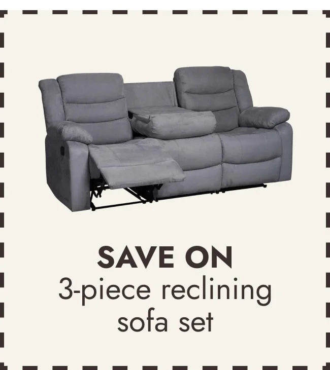 3-Piece Manual Reclining Living Room Sofa Set