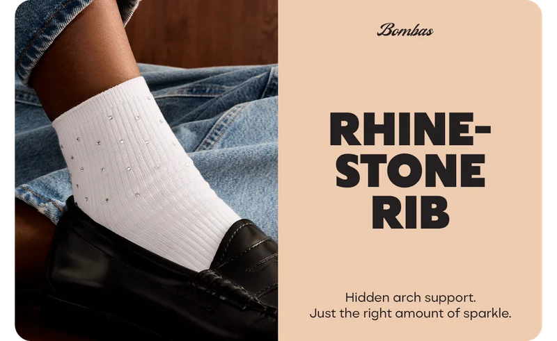 Bombas | RHINE-STONE RIB | Hidden arch support. Just the right amount of sparkle.
