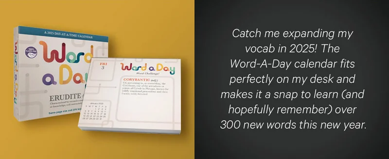 Word-a-Day Desktop Day-at-a-Time Box Calendar