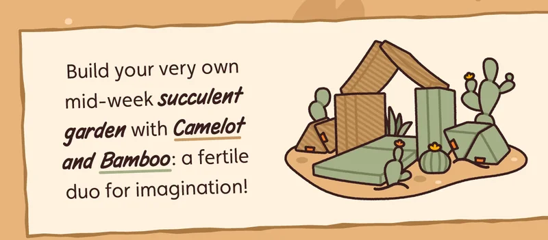 Build your very own mid-week succulent garden with Camelot and Bamboo: a fertile duo for imagination!
