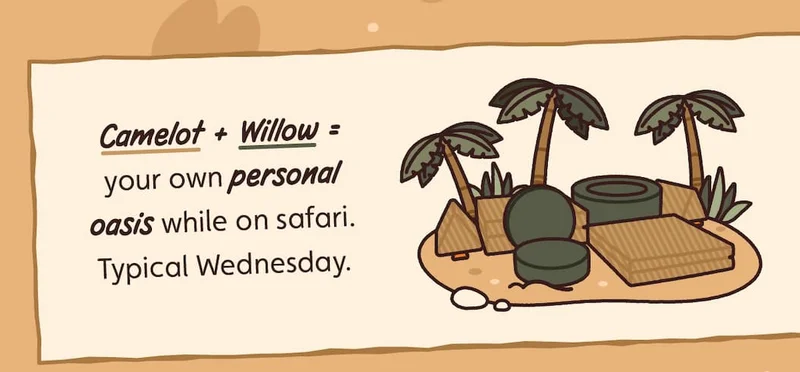 Camelot + Willow = your own personal oasis while on safari. Typical Wednesday.
