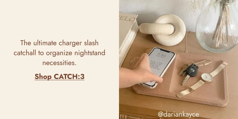 The ultimate charger slash catchall to organize nightstand necessities. Shop CATCH:3