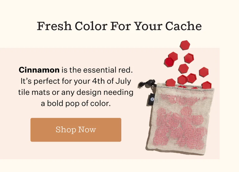 Fresh Color For Your Cache | Cinnamon is the essential red. It’s perfect for your 4th of July tile mats or any design needing a bold pop of color. | Shop Now