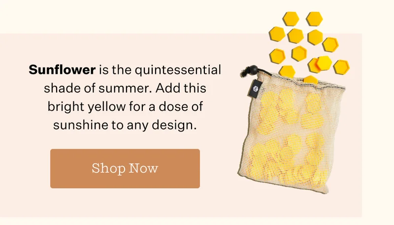 Sunflower is the quintessential shade of summer. Add this bright yellow for a dose of sunshine to any design. | Shop Now