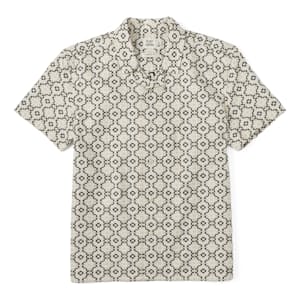 Embroidered Dobby Camp Collar Shirt