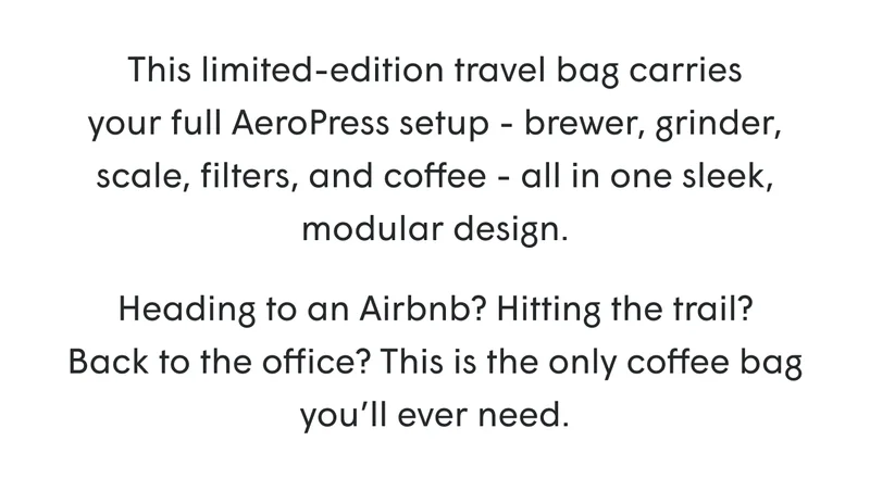This is the only coffee bag you'll ever need