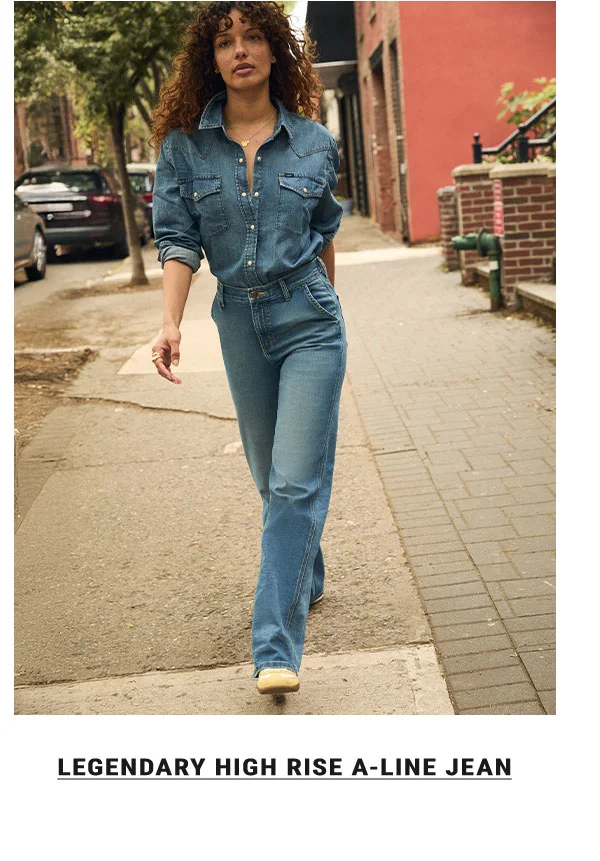 Legendary high rise a-line jean