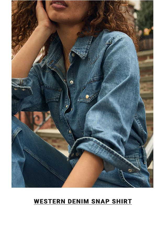 Western denim snap shirt