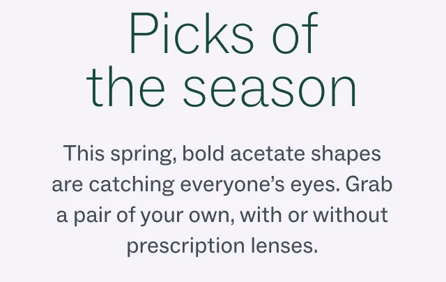 bold acetate shapes are catching everyone's eyes