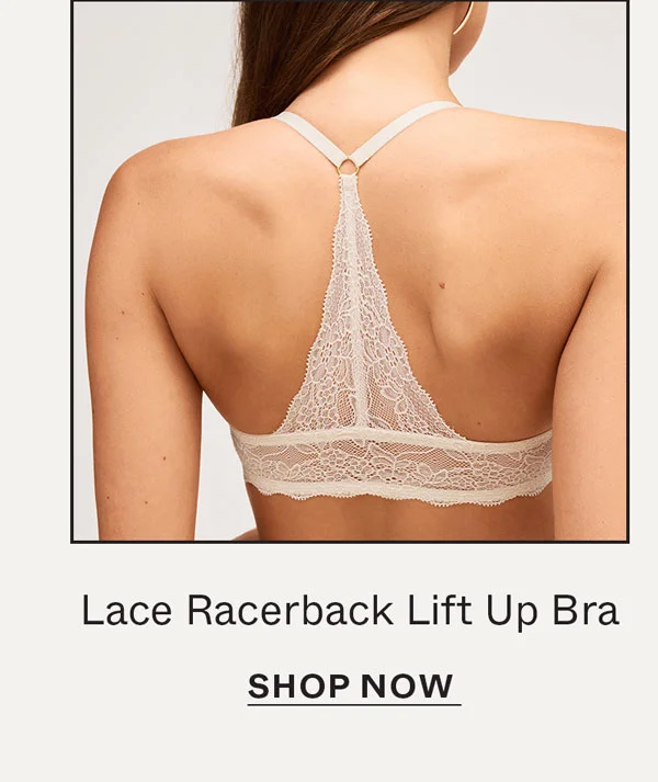 Lace Racerback Lift Up Bra Sand