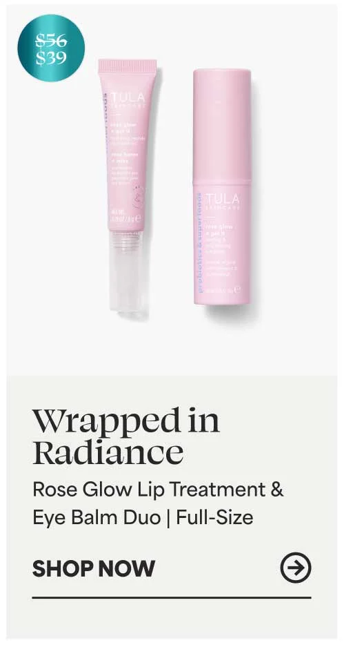 Wrapped in Radiance Rose Glow Lip Treatment & Eye Balm Duo | Full-Size(SRP: $39, VALUE: $56 (30% savings) -- SHOP NOW