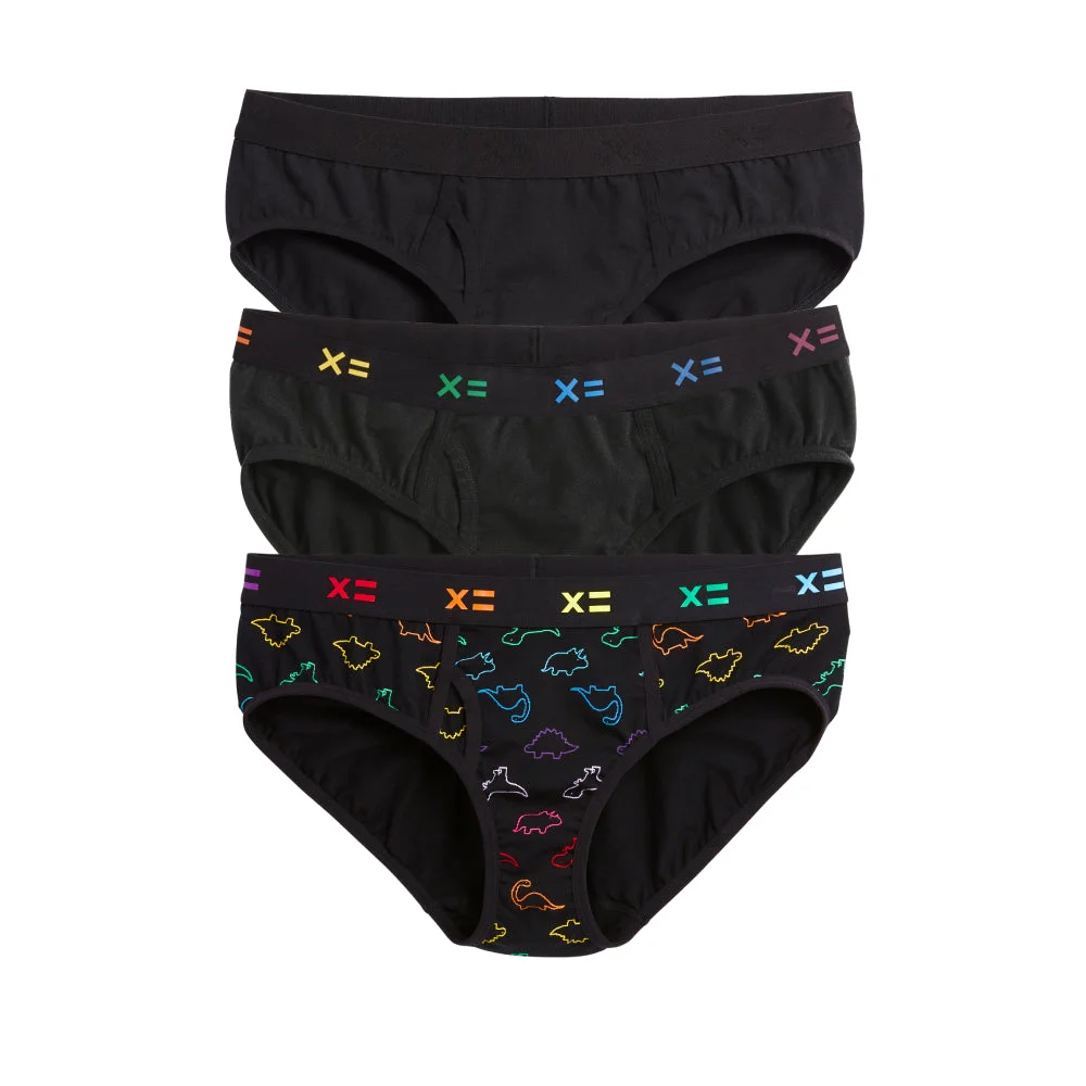 Image of Iconic Briefs 3-Pack - Rainbow DinoByte