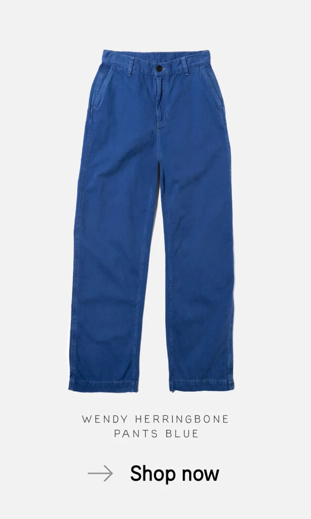 Wendy Herringbone Pants Blue