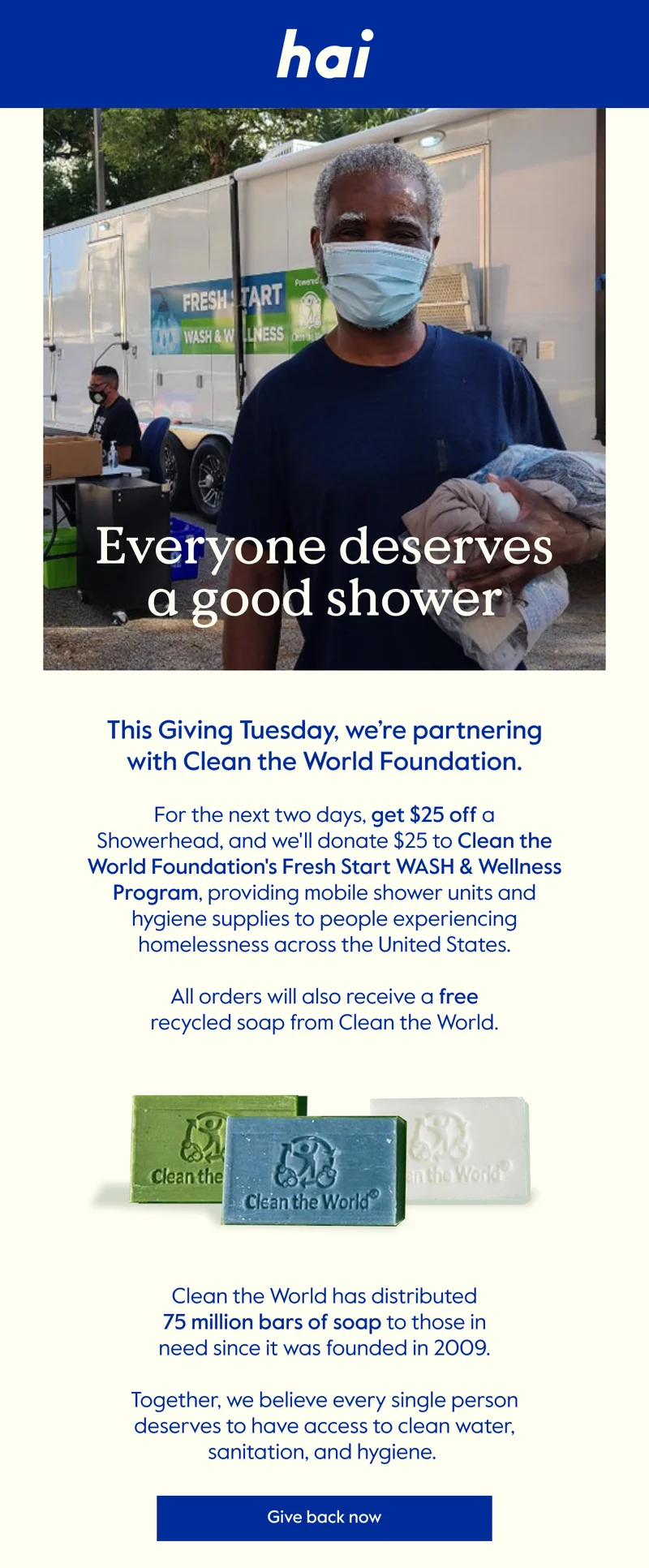 Give back now
