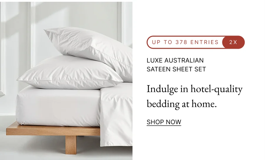 LUXE AUSTRALIAN SATEEN SHEET SET | Indulge in hotel-quality bedding at home.