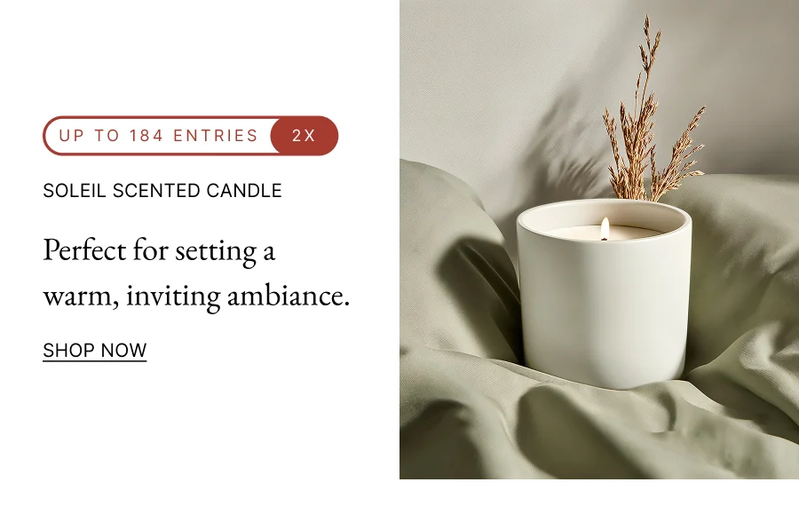 SOLEIL SCENTED CANDLE | Perfect for setting a warm, inviting ambiance.