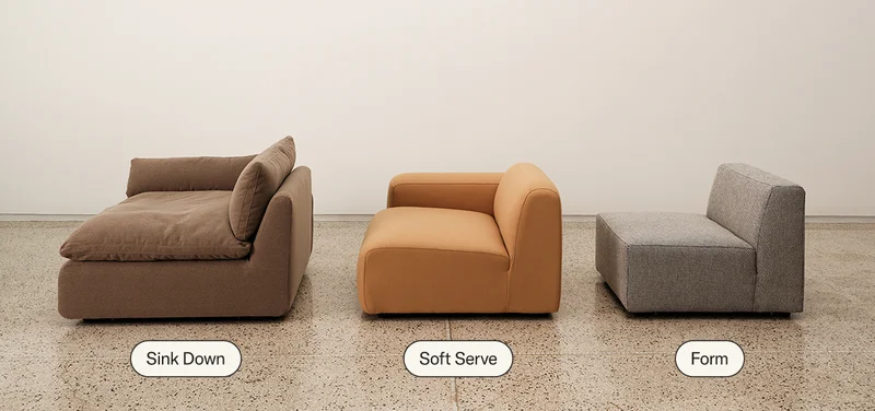 Find your seat. Comparing Sink Down, Soft Serve and Form.