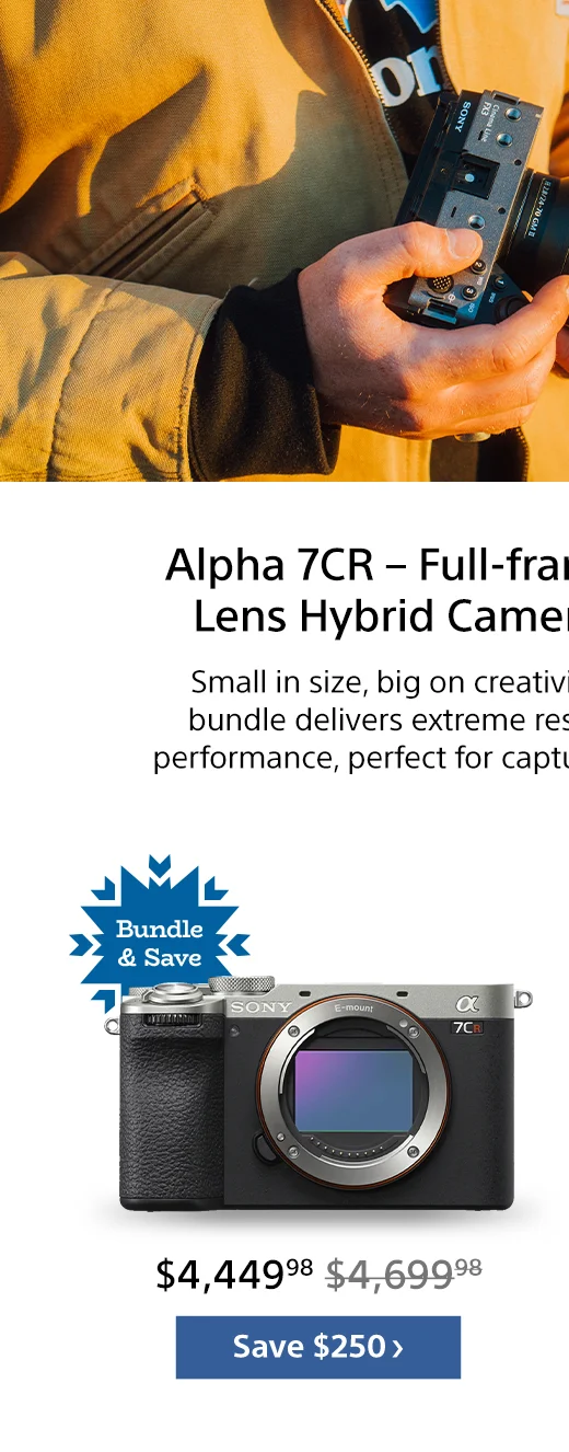 Alpha 7CR Full-frame Interchangeable Lens Hybrid Camera and lens bundle | Save $250