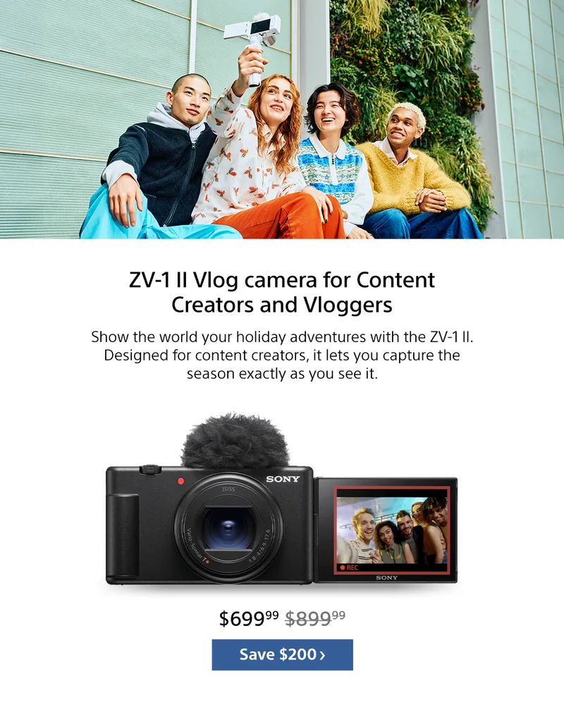 ZV-1 II Vlog camera for Content Creators and Vloggers | Save $200