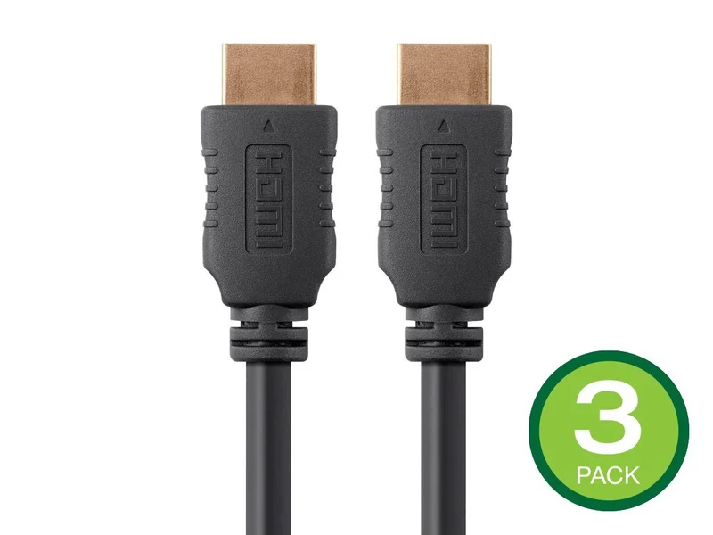 4K High Speed HDMI Cable&nbsp;4 Feet, Black - 3 Pack