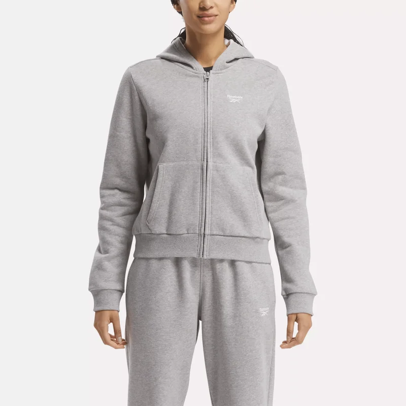 Image of Women's Reebok Identity Small Logo Fleece Full-Zip Hoodie