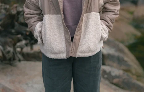 Recycled Boucle Full Snap Hoodie