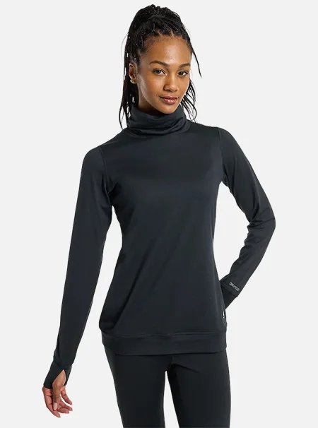 Women's Burton Midweight Base Layer Long Neck Shirt in True Black