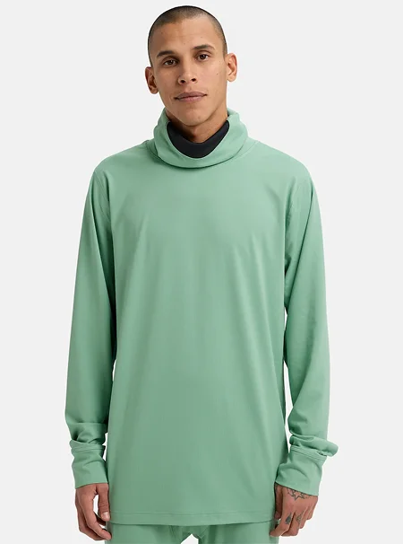 Men's Burton Midweight Base Layer Long Neck Shirt in Soft Sage