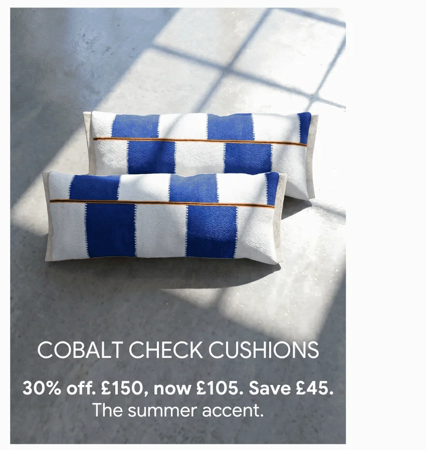 Cobalt Check Cushions - Save £45