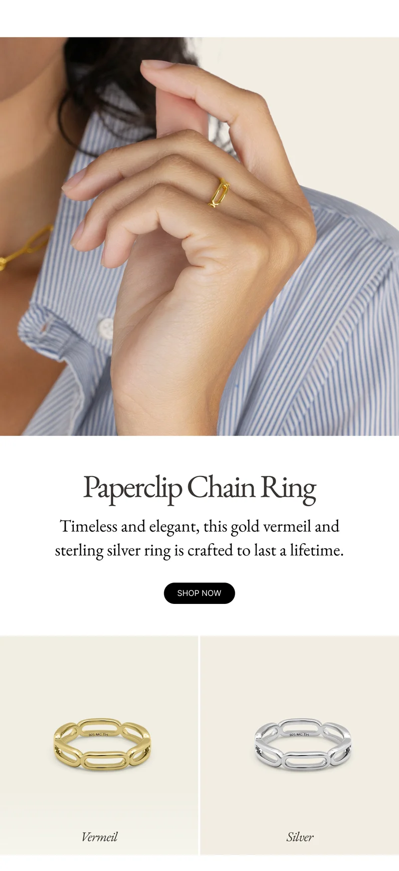 Paperclip Chain Ring