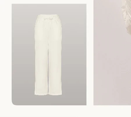 LuxeFleece Side Slit Wide Leg Pant in Fresh Snow