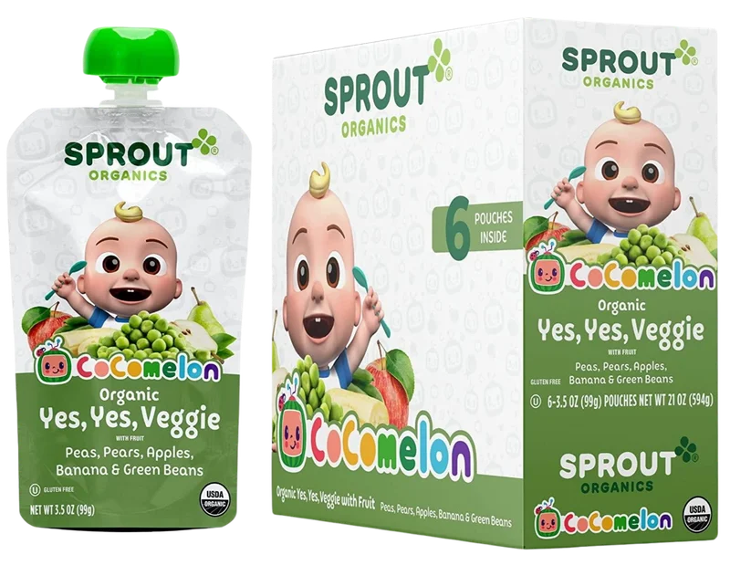 Image of Sprout Organics CoComelon Yes Yes More Veggies (8+ Months) (6 Pack)