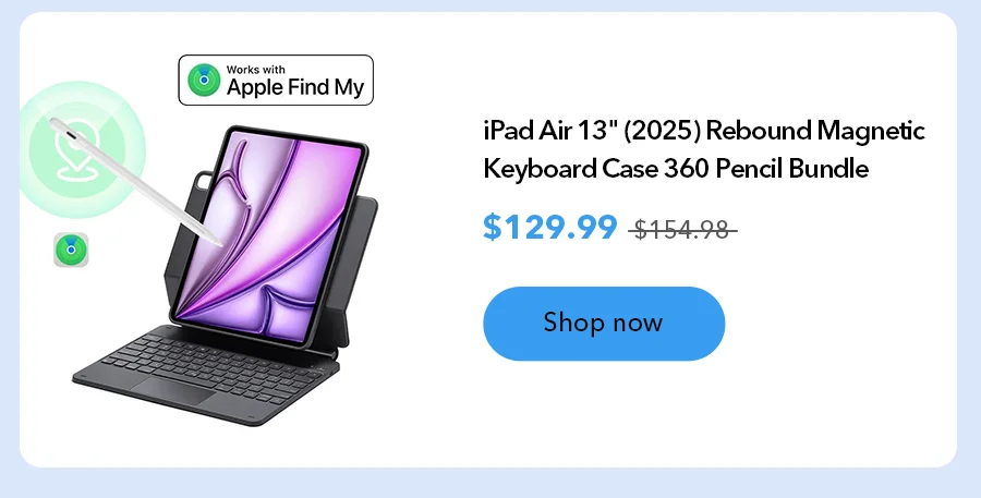 iPad Air 13" (2025) Rebound Magnetic Keyboard Case 360 Pencil Bundle
