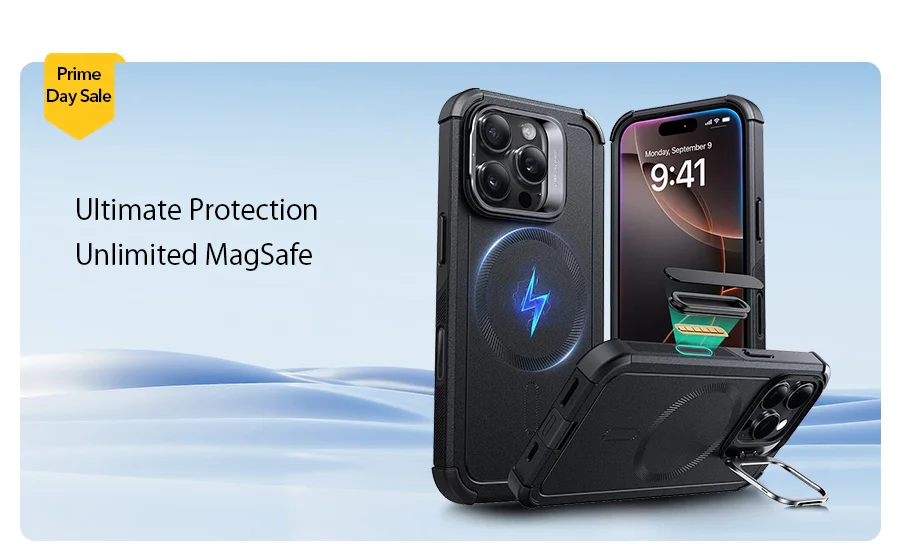 ESR Cyber Tough Magnetic Case (Camera Control, Stash Stand)